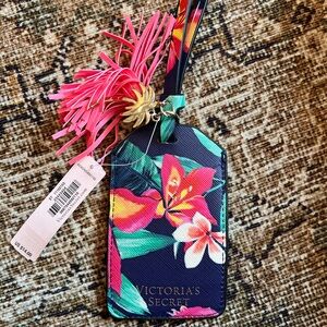 Victoria's Secret Tropical Floral Key Holder - Black and Pink